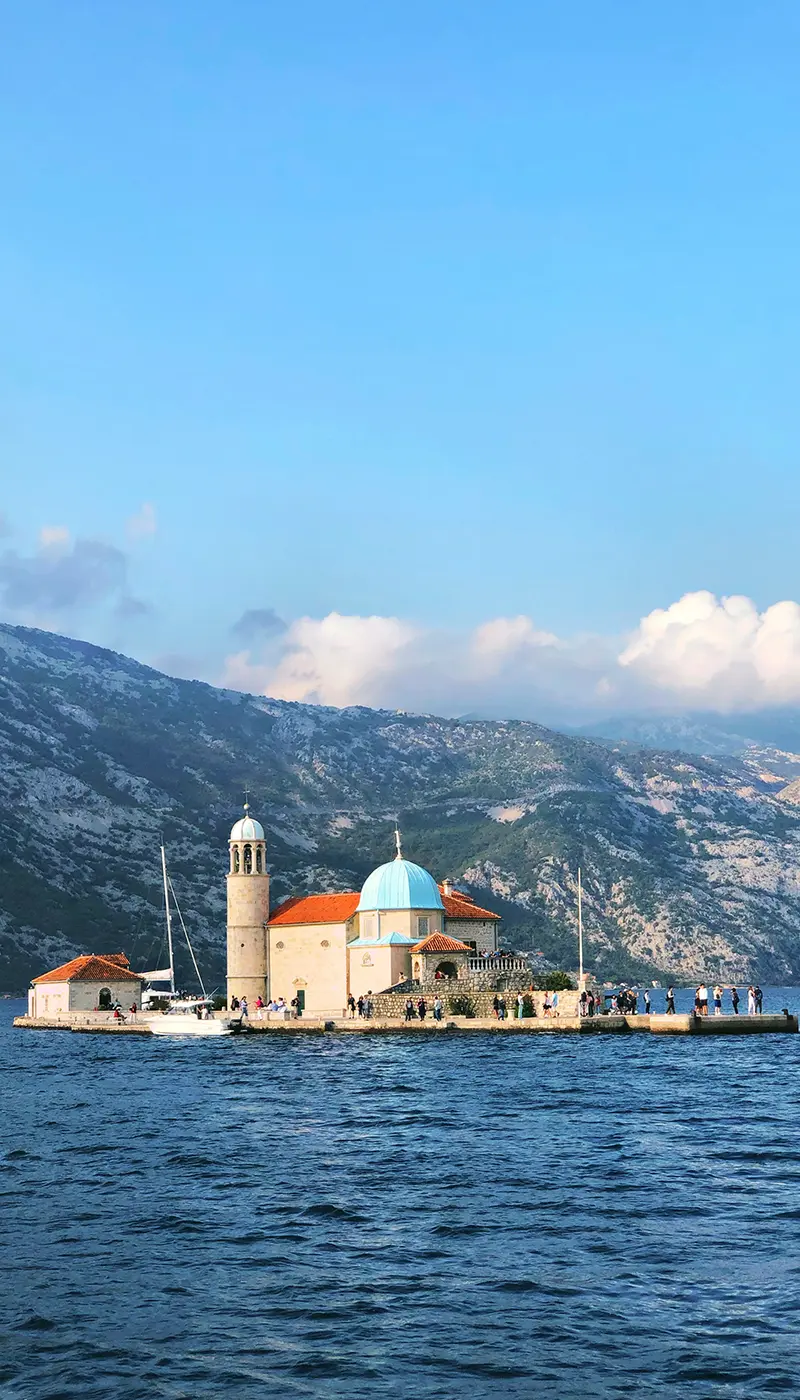 Bay of Kotor Church in the middle of the bay