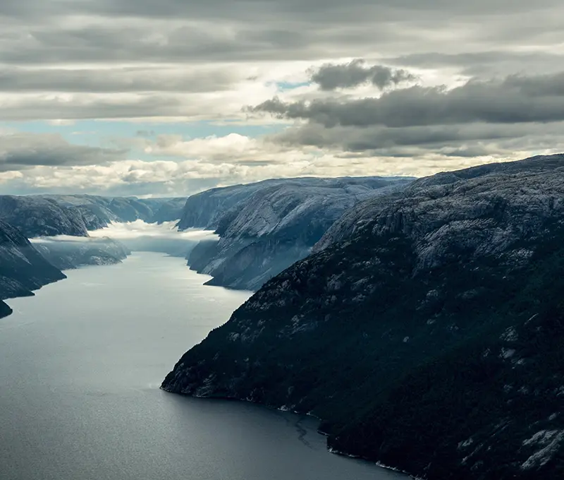 The Preikestolen view of the Fjord